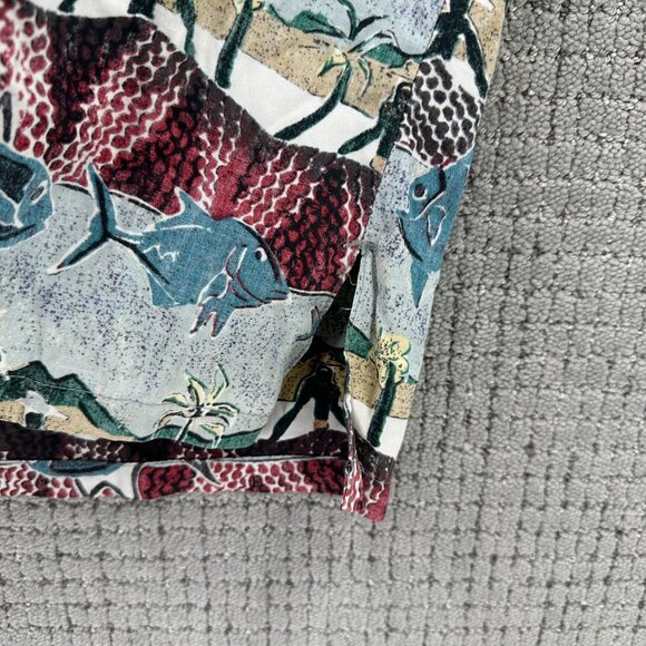 Vintage Avi Kahala Shirt Mens Size XL Multi Pullover Short Sleeve Fish Surfer - Picture 6 of 11